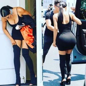 Kim Kardashian inspired sexy black mini dress